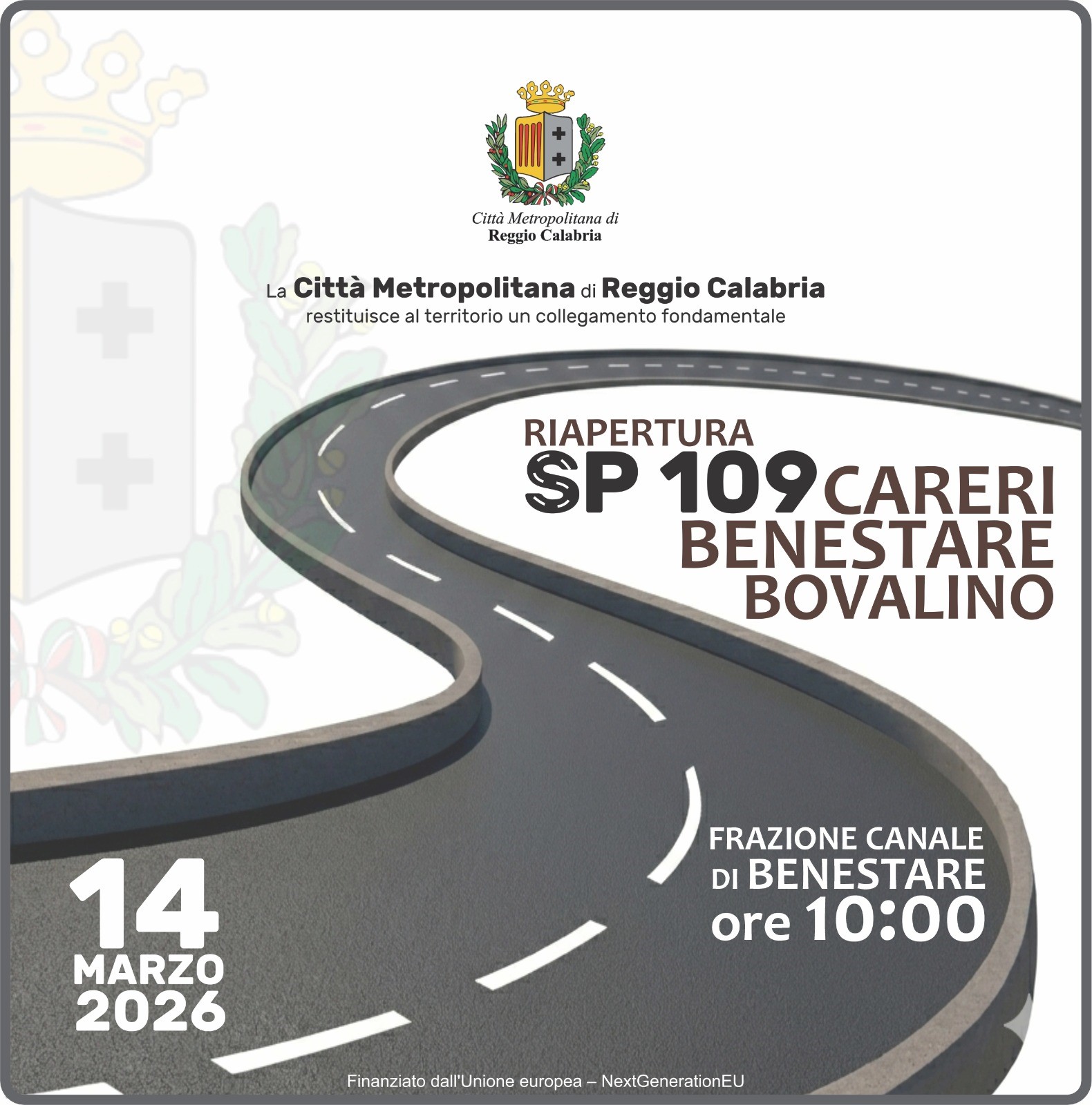 Immagine di copertina per Sabato 14 marzo la riapertura della SP 109 Careri, Benestare, Bovalino
