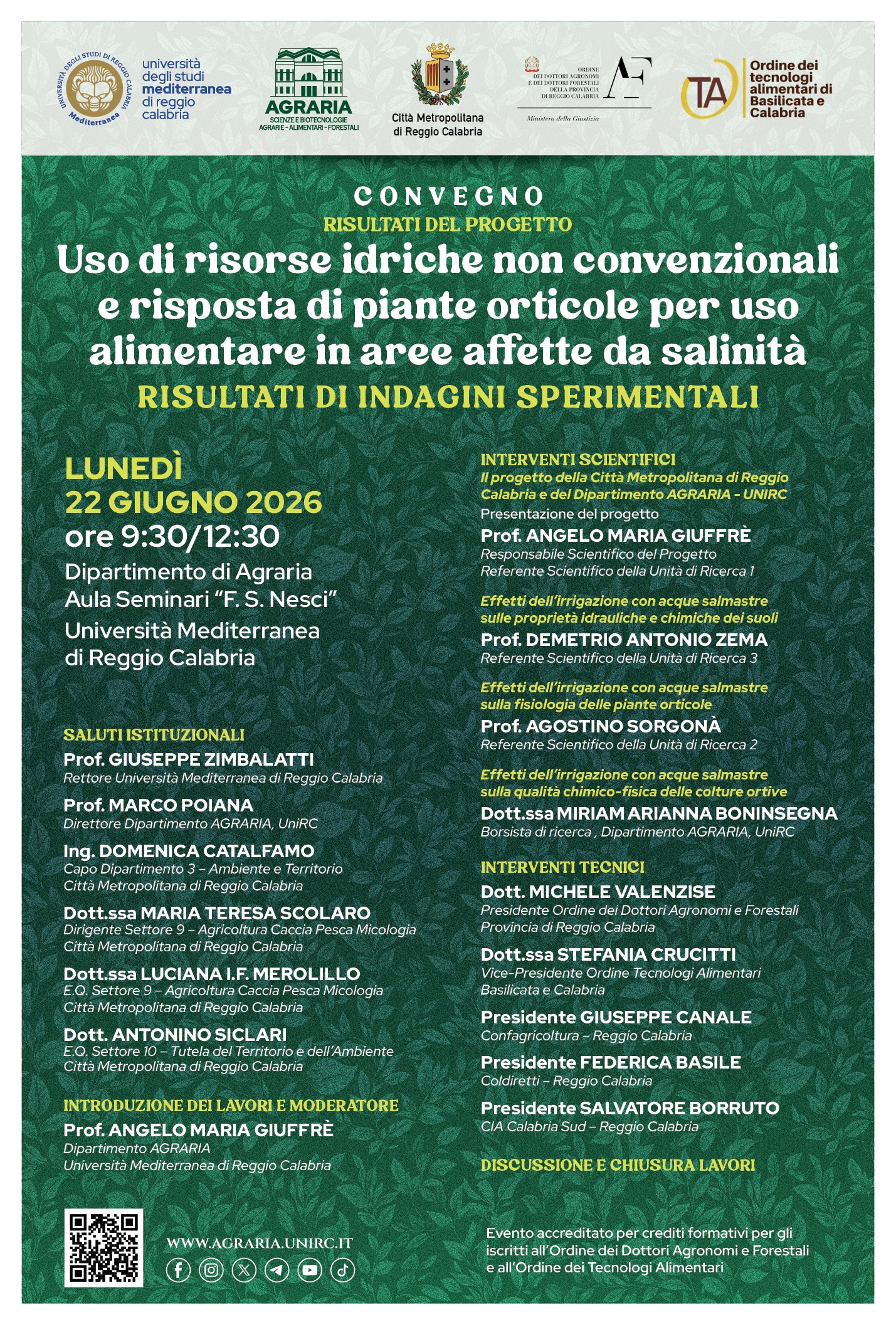 Il 22 giugno un importante convegno scientifico all\'Universit� Mediterranea