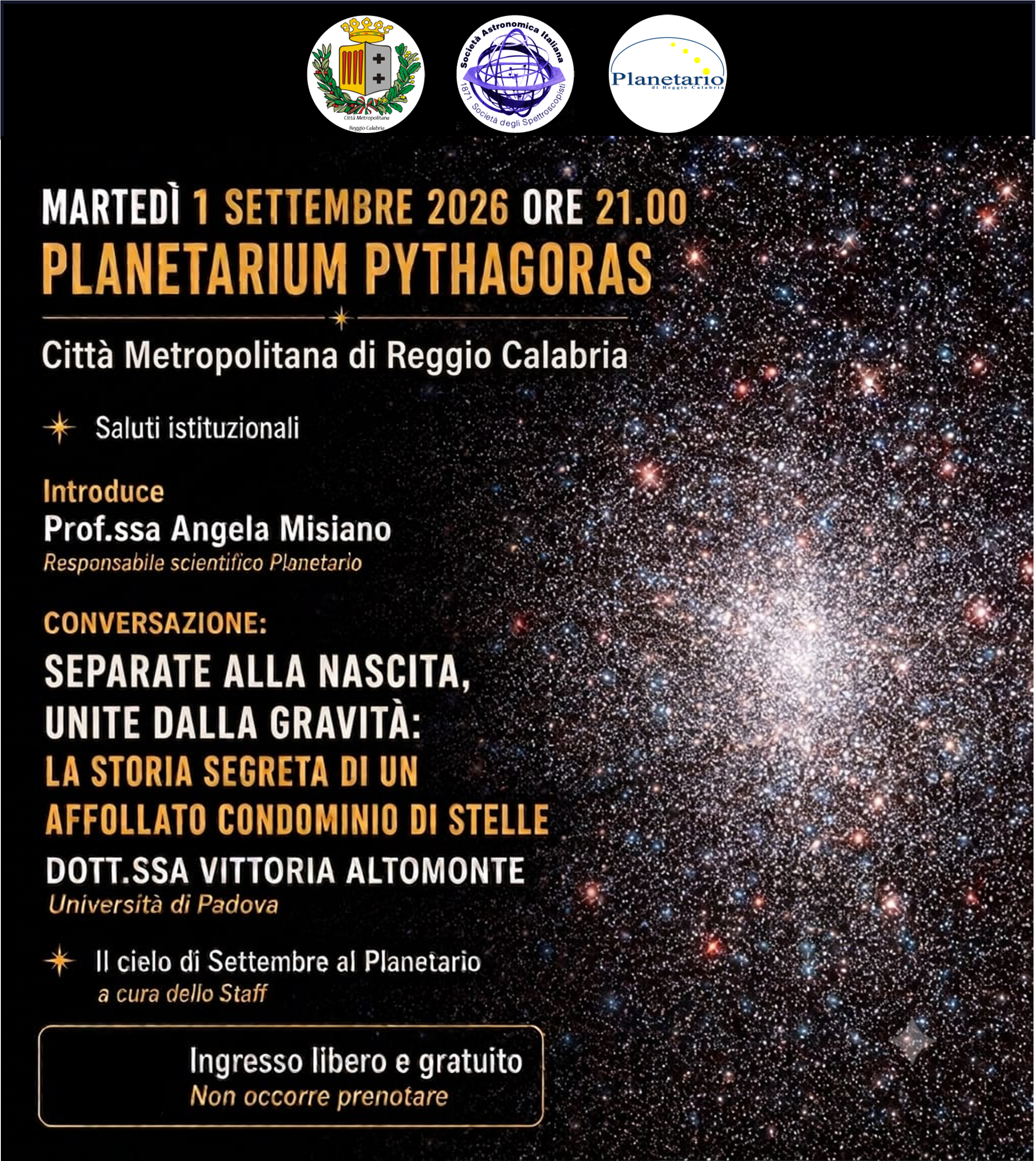 �Separate alla nascita, unite dalla gravit�: la storia di un affollato condominio di stelle�