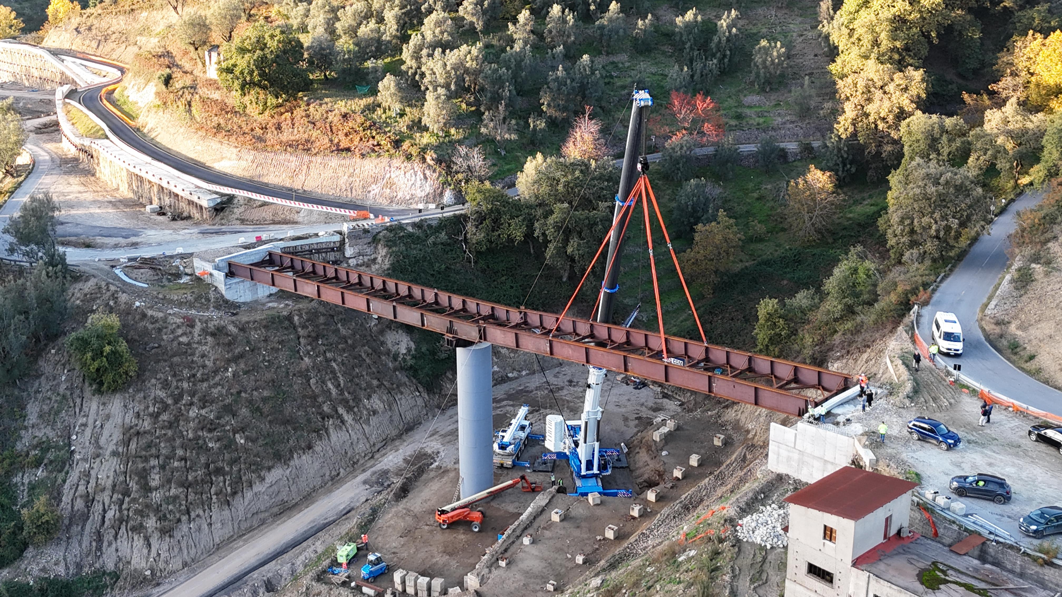 Il sogno della Gallico - Gambarie si realizza: varato l\'ultimo impalcato del tratto aggiuntivo da Ciarro a Podargoni